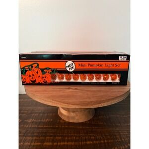 Vintage Party Fun Lot of 4 Mini Pumpkin Jack O Lantern String of 10 Light Set